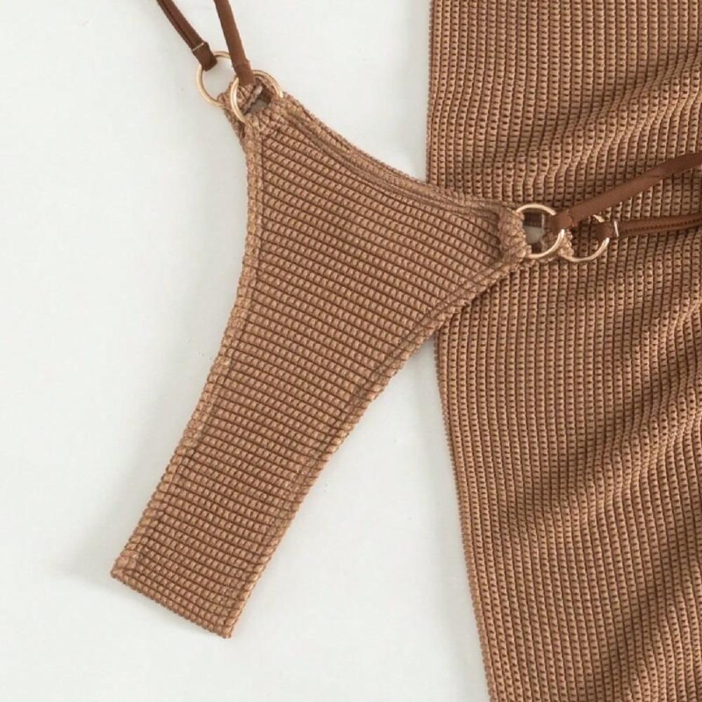 Swimwear Sexy Bikini with Chest Pad Women's Split Sleeveless European and American Swimsuit
