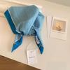 Blue Women's Headscarf: New Spring/Summer Style, High-End Feel, Breathable, Versatile, Trendy Triangle Scarf.