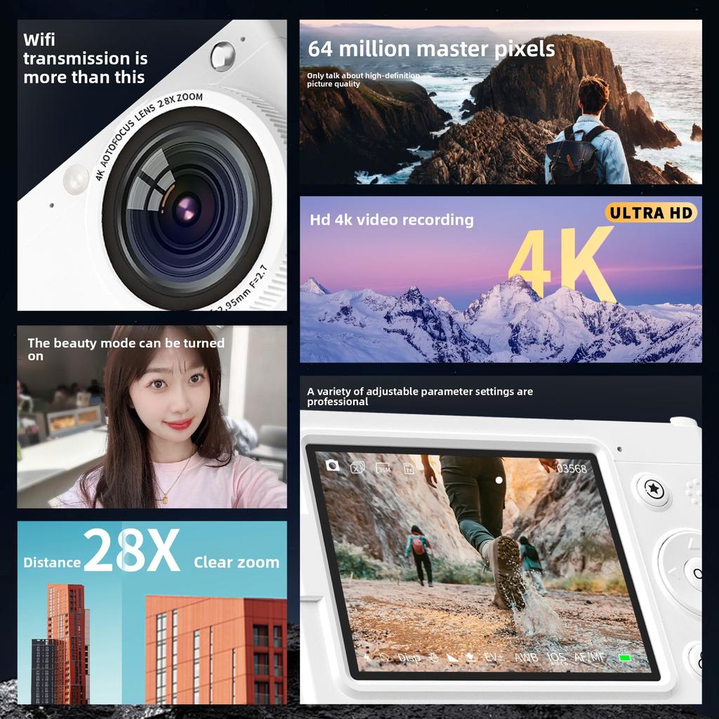 D7 High Definition Ccd Digital Camera Beauty Selfie Retro 64 Million Wifi Camera Camera Student Card Machine
