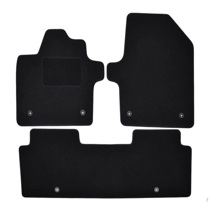 Tapis De Sol Noir Velours Sur Mesure Pour Kia EV6 depuis 2022, 3pcs, Ajustement précis, Renforcé Dans la Zone de la Pédale