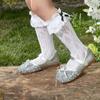 Girls Princess Shoes Shiny Sequins Kids Flat Shoes Round Toes Sweet 2025 New Children Dance Shoes Simple Bows Wedding Non-slip