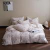 New 2026 A-Class Cotton Linen Digital Print 4-Piece Bedding Set: Fitted Sheet, Duvet Cover, Bed Sheet