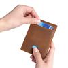Crazy Horse Skin Men's Wallet Retro Genuine Leather RFID Blocking Multifunctional Anti-theft Brush