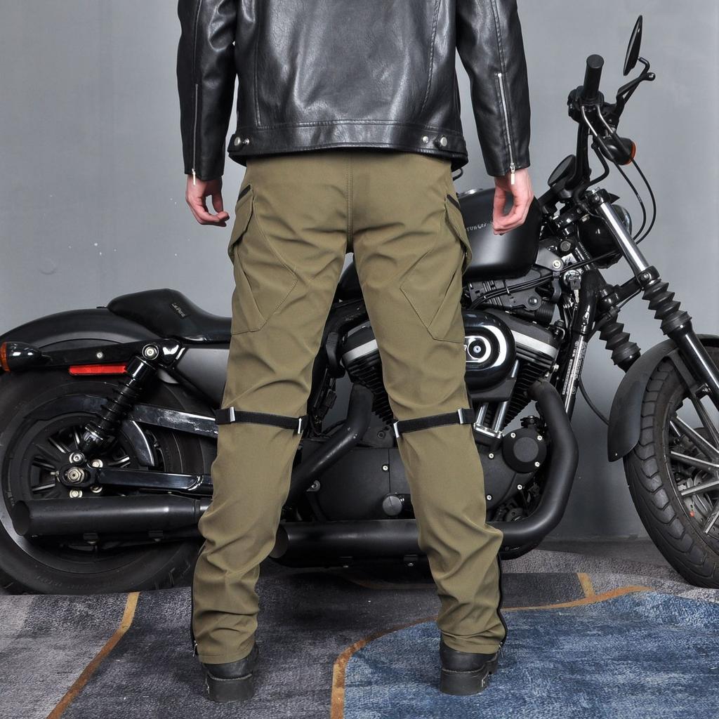 New product Motorcycle Four Seasons Anti-drop Riding Pants, Waterproof and Windproof Double Layer Breathable High Waist Locomotive Anti-drop Pants Men