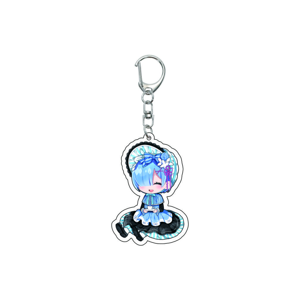 55MM Anime Re:ZERO - Iniziare la Vita in un Altro Mondo Portachiavi Natsuki Subaru Emilia Portachiavi Piastra Modello Acrilica Regali di Natale