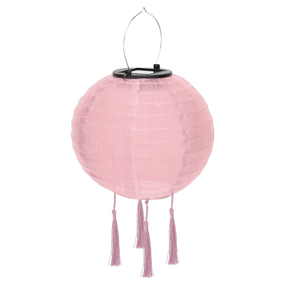 8 inch Waterproof Solar Chinese Lantern Nylon Hanging Lamp Outdoor Festival Wedding Birthday Party Decorations Light
