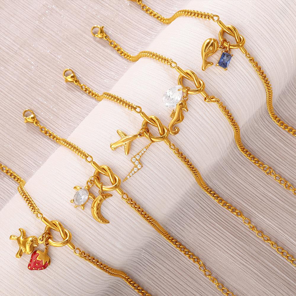 Niche daily versatile adjustable bracelet multi-style cute dolphin pendant jewelry