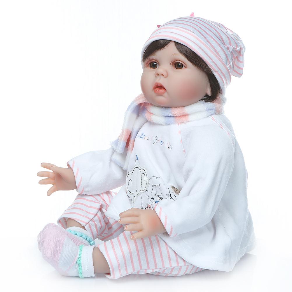 NPK Reborn 55CM Weiches Silikon Neugeborenen-Babypuppen Spielzeug Große Lebensechte Puppen