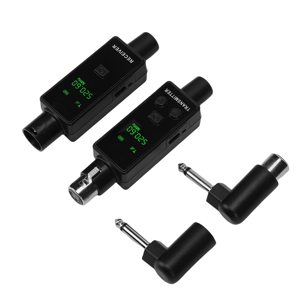 2.4Ghz Wireless XLR Microphone Transmitter Receiver 24 Bit 48kHz Rechargeable Plug On XLR Wireless Mic Adapter for