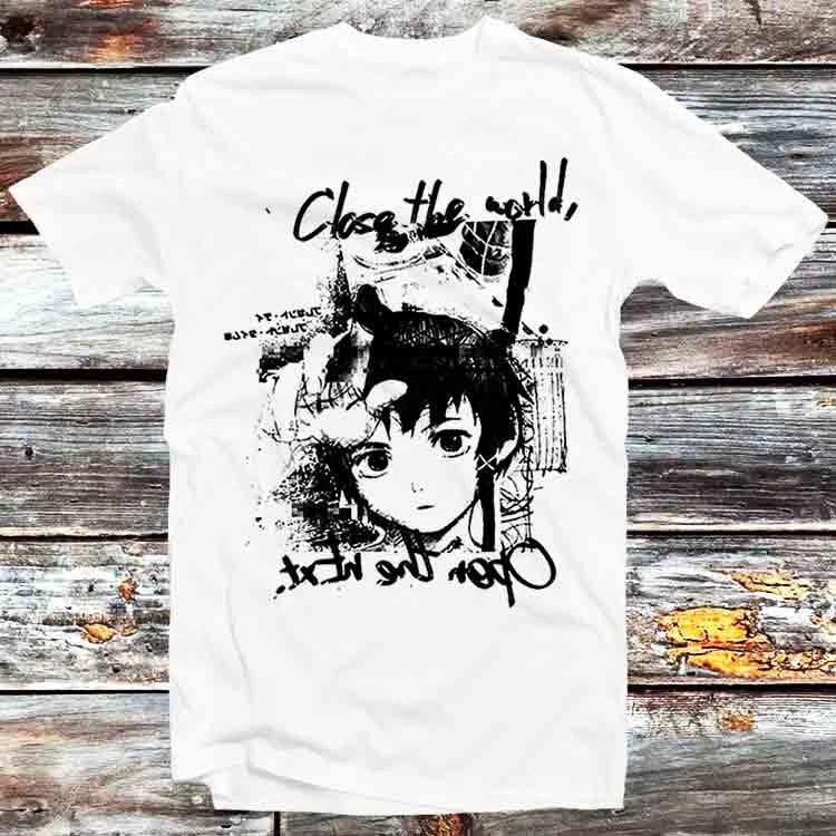 Serial ExperiUnisexts Lain Close The World Japanese Unisexga Anime T Shirt B441 XL