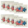 American Flag Stars Eucalyptus 4th of July Placemats Set of 4, 12x18 Inch Seasonal Patriotic Memorial Day Table Mats