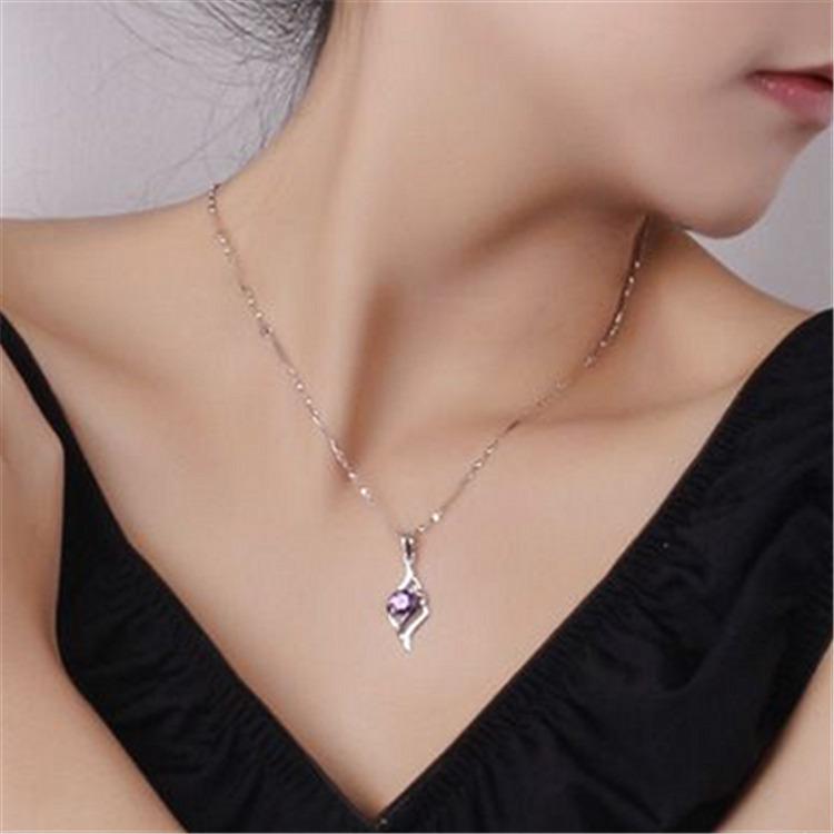 Korean Angel Feather Wings Silver Pendant Necklace