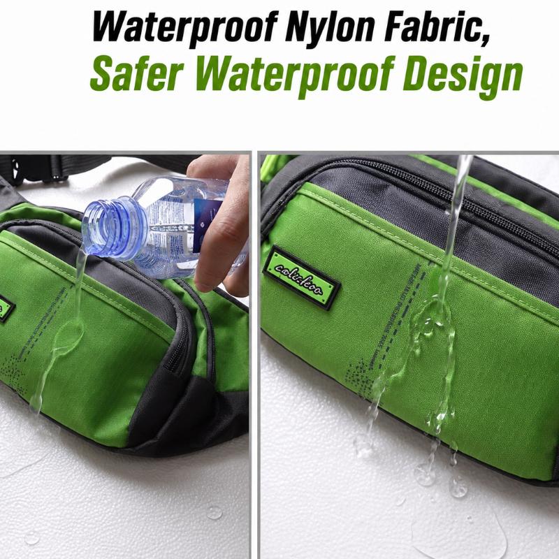 Nylon Waist Bag With Adjustable Belt, Multi Pocket Crossbody Chest Pack For Travel, Running, Walking, Outdoor Storage, Men And Women