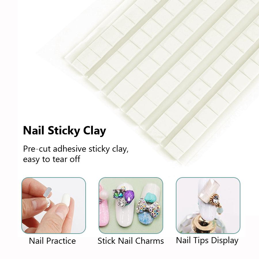 1 Pack Nail Adhesive Glue Clay Stick Removable Reusable Clay Stand Holder Display Tips Nails Art Practice Tools Manicure