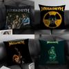 M-Megadeth Band Cushion Cover Natural Linen Organic Fabric Double-Sided Printing Sofa Home Decor Gift Pillow Case