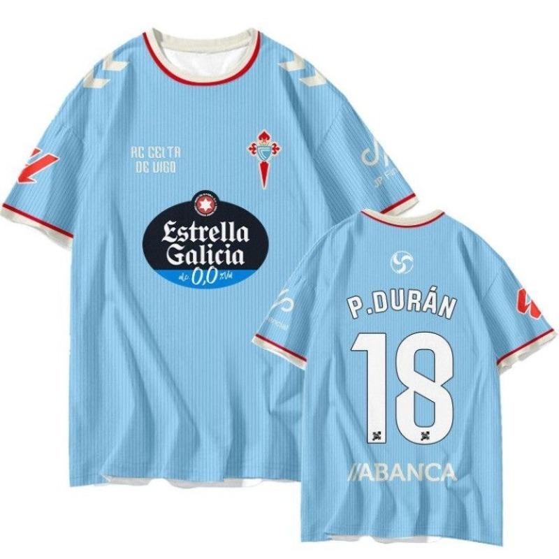 Maillot de Football pour Fan du Royal Vigo Celta Saison 26-27 Impression 3D Séchage Rapide Entraînement Sportif Haut à Manches Courtes