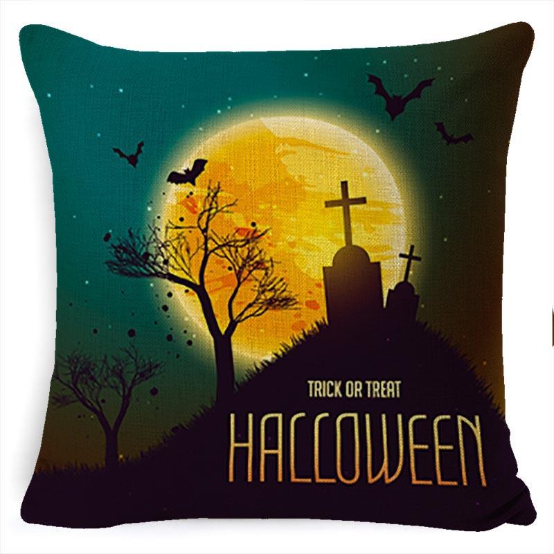 Throw Pillow Halloween Pillow Case Linen Car Cushion Sofa Pillow Case Nordic Style