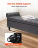 Button-Tufted Storage Ottoman Bench, Rolled Arm PU Leather Bench with Solid Wood Legs, Modern Shoe Benches Seat for Entryway, Upholstered End of Bed