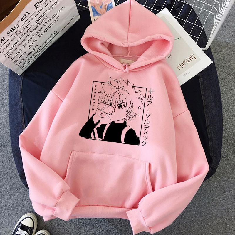 Kawaii Hunter X Hunter Women Hoodies Sweatshirt Killua Zoldyck Anime Manga Loose Hoodie Sweatshirt Oversized Winter Pullover Clothes