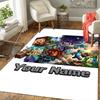 Custom 1Pc Custom Pixel Block Hero Flannel Personalized Rug Non Slip Floor Mat Soft Carpet for Living Bedroom Office Home Decor Gift