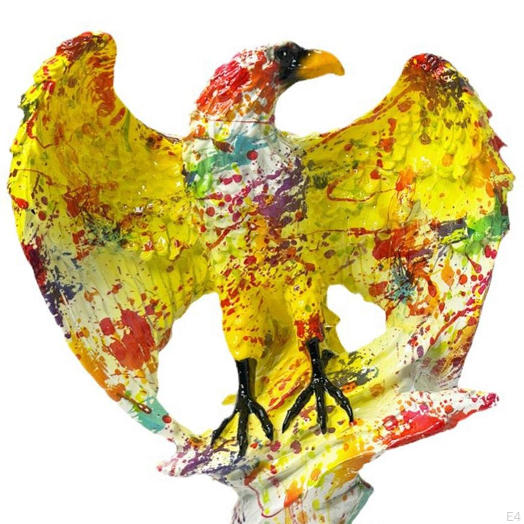 Eagle Sculptures Resin Statue Animal Figurine Tabletop Ornament for Desk Bedroom