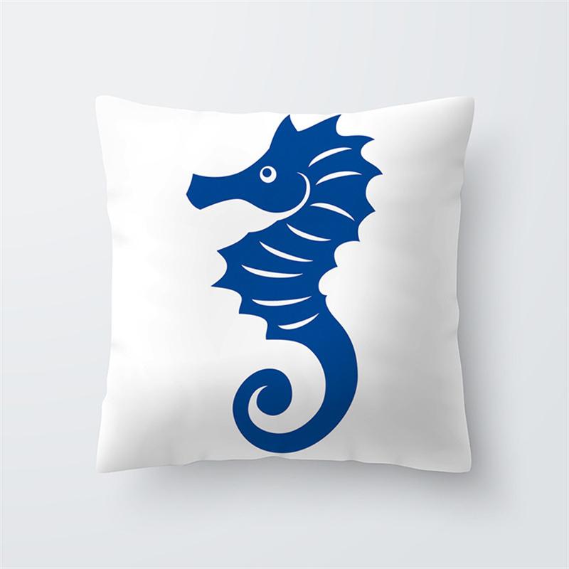 Blue Ocean Starfish Animal Print Pattern Cushion Cover for Home Living Room Sofa Bedroom Decoration Throw Pillow Cover