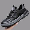 European Station Leather Men's Shoes Thick-soled Breathable Hollow Casual Hole Shoes Men's 2025 Spring New Little White Shoes Tide
