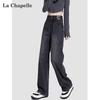 La Chapelle Women's High-Waisted Straight Leg Jeans