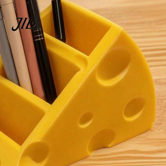 Multi-compartment Remote Holder Control with 3 Compartments 3D-Printed Cheese-Shaped Efficient Storage Solution Desk Organizer for Table Nightstand