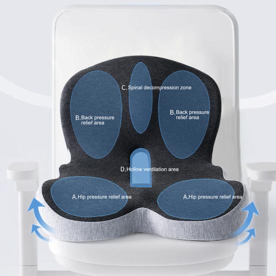 Universell setepute Sklisikker base Design Minneskum Setepute med korsryggstøtte Ergonomisk rullstolpute
