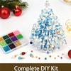 DIY Beaded Christmas Tree Kit with Colored Crystal Beads  Metal Frame  Angel Topper  Warm Glowing Tabletop Holiday Decor  Relaxing Holiday Craft