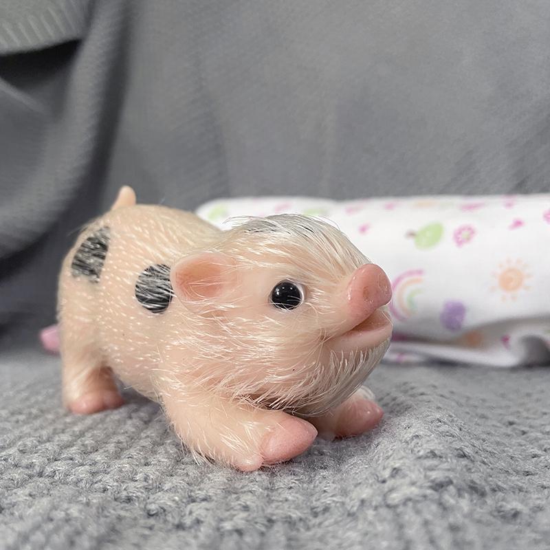 Păpuși de purcel din silicon pentru corp întreg, realistă, drăguță, mini purcel renăscut, nou-născut, zâmbet, purcel, păpuși renăscute, cadou de jucărie pentru copii