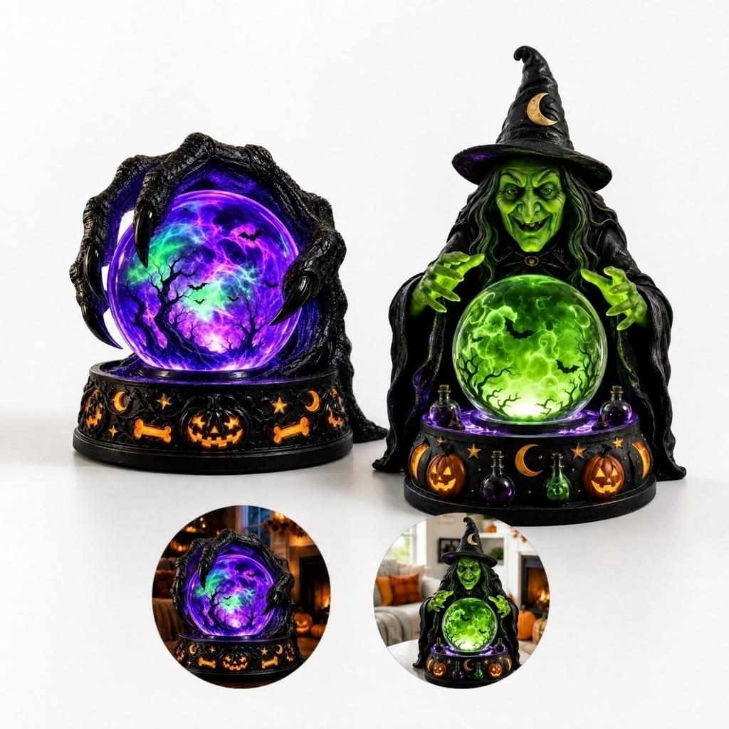 Halloween Witch Ball Light with