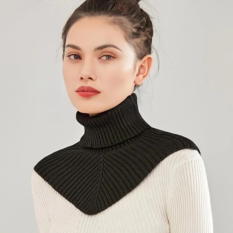 

Мужские и женские вязаные шарфы на осень и зиму, шарф с высоким воротником, декоративные шарфы-манишки