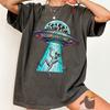 Alien Cow Shirt Comfort Colors® Vintage Clothing Gift UFO Graphic Retro Funny Space Tee