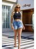 2025 Women's Tassel Ripped Denim Shorts - European & American Style Hot Pants