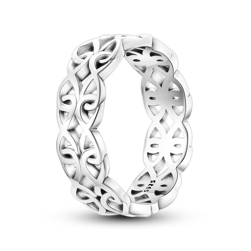 Genuine Copper Color Rings Flowers Moon Star Hollow Weave Irregular Rings For Woman High-Grade Romantic Wedding Engagement Jewelry Creation Gifts