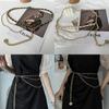 Chic Woven Metal Waist Chain For Womens Dresses And Outfits In Stylish Black And White