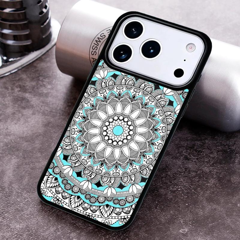 Indische Blume Henna Mandala Handyhülle für iPhone 17 16 15 Pro Max Air 14 13 12 11 Plus Stoßfeste Hülle