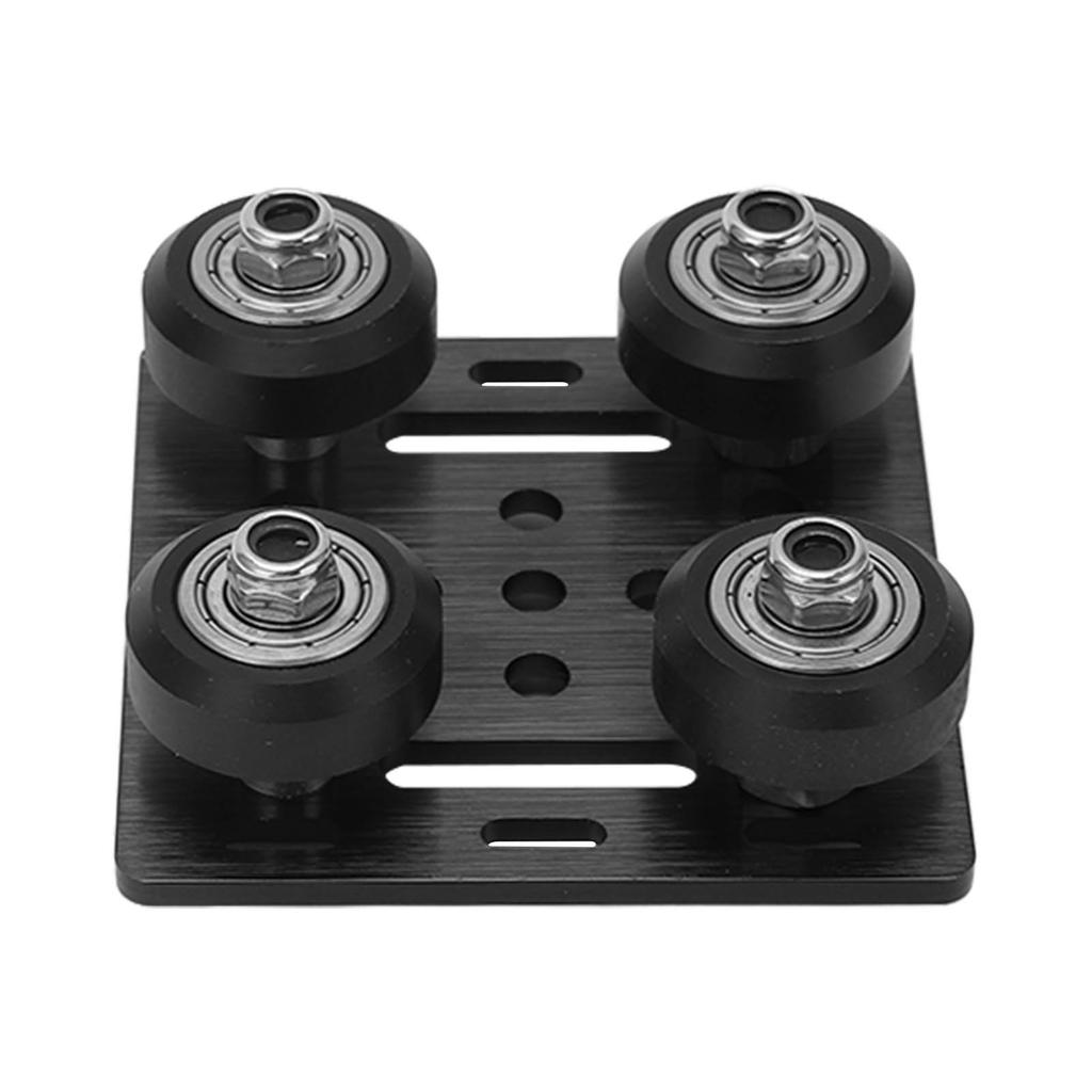 Aluminum Alloy V-Wheel Plate Pulley Kit, Low Friction Backing Plate for CNC Machine, with Quiet Design and Bearings