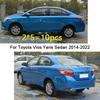 Car TPU/Glossy Mirror Pillar Post Cover For Toyota Vios Yaris Sedan 2014 2015 2016- Door Trim Window Molding Sticker 10pcs