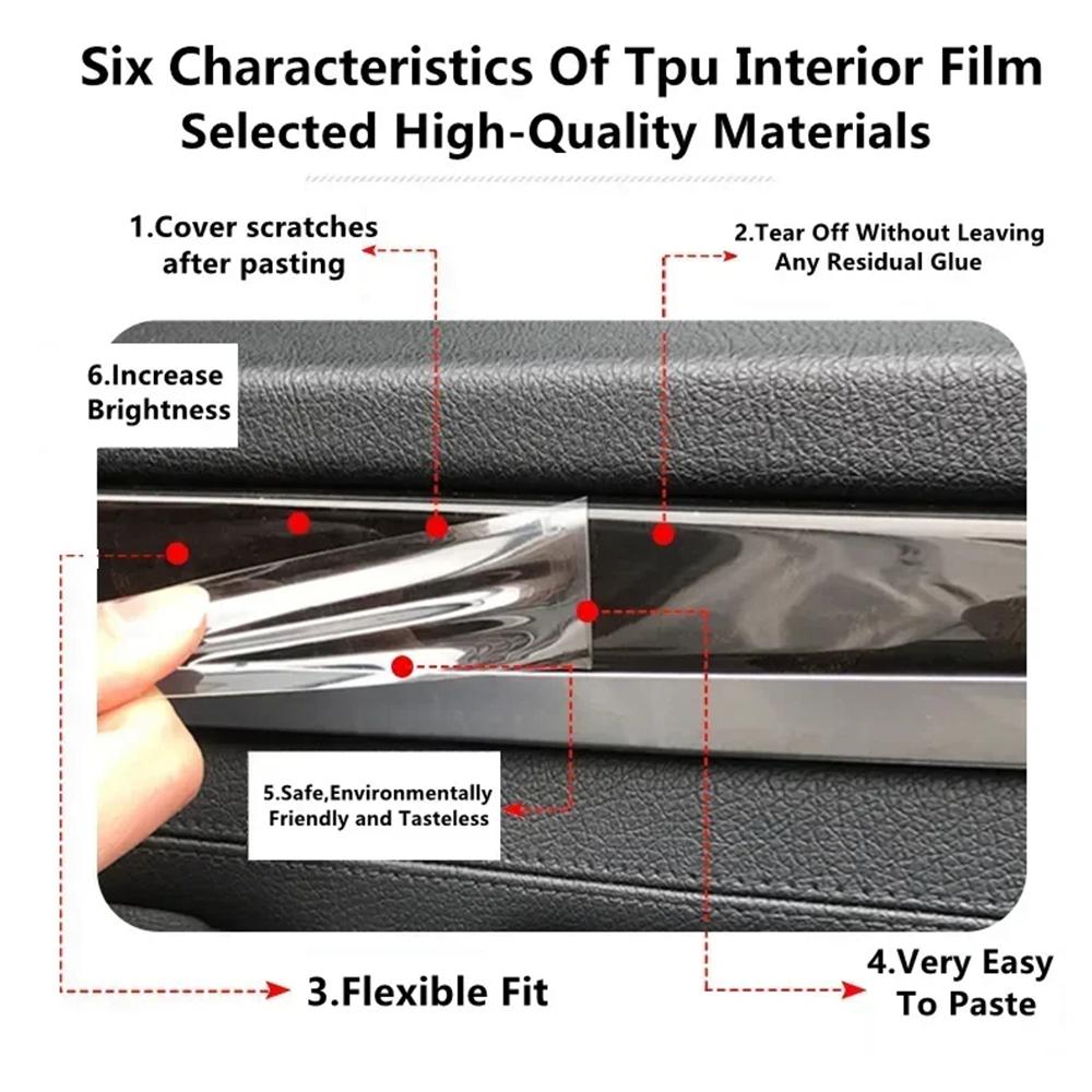For RISING AUTO/MG MARVEL R 2021-2023 Car Interior Center Console Transparent TPU Protective Film Anti-scratch Repair Film Refit