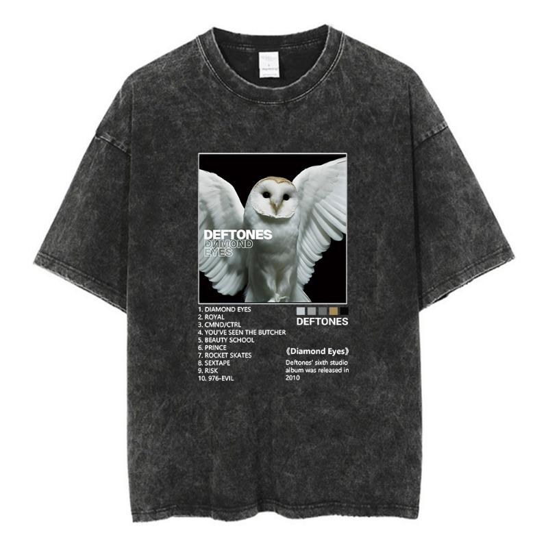 Deftones Band-Diamond Eyes Music Album Cover T-Shirt Metal Rock Clothes Cotton Vintage Short Sleeve Tees For Women Plus Size Tops