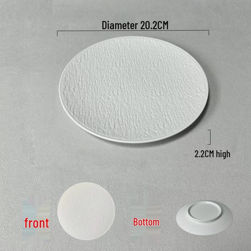Melamine Imitation Stone Grain Round Plate - Simple Western Food & Dessert Plate