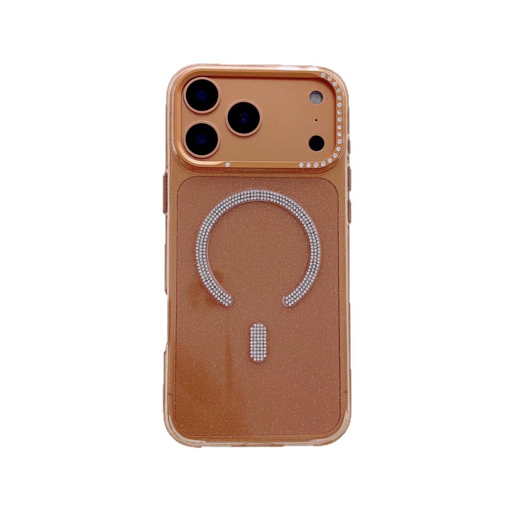 Starry Sky Glitter Magnetic Phone Case for iPhone 17 Pro Max, Rhinestone Drop-Proof Protective Cover.