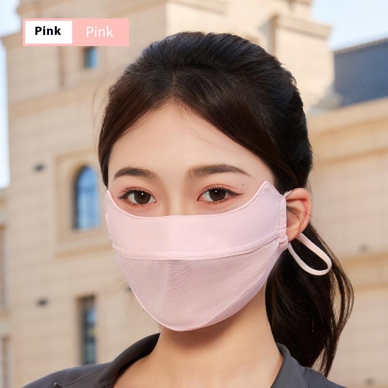 Mesh Ice Silk Face Scarf Elastic Solid Color Uv Protection Anti-Uv Face Cover Face Mask Face Scarves Sunscreen Veil Fishing