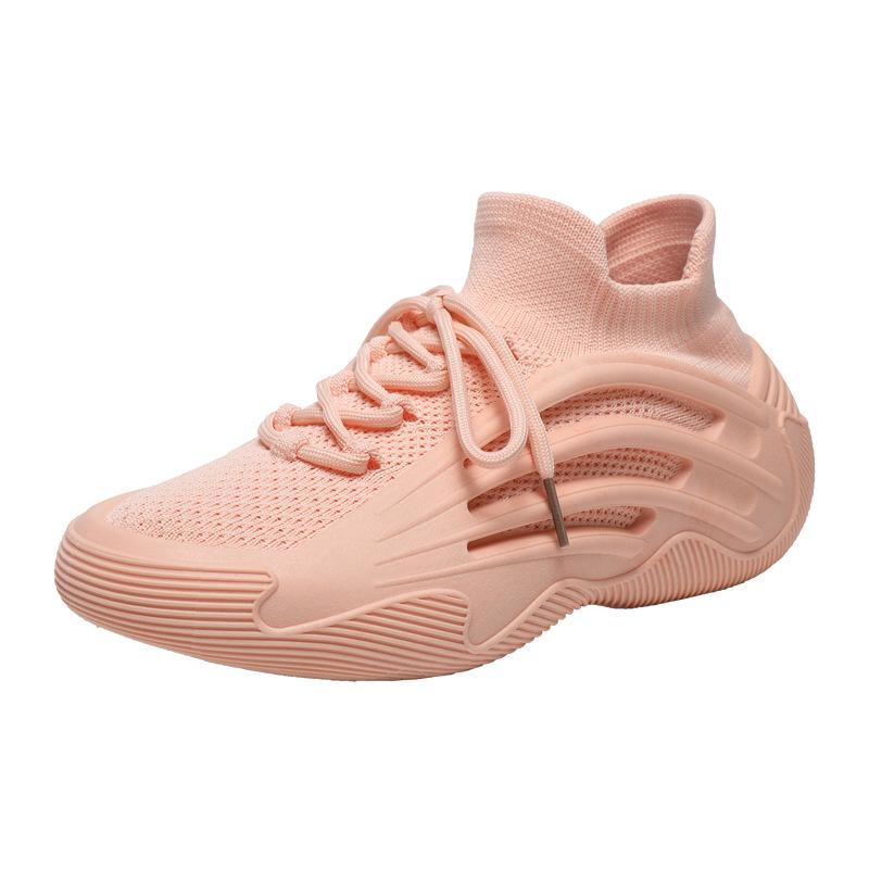 New socks and shoes women's sweet and trendy thick-soled fly-woven sports and leisure shoes soft-soled breathable running women's shoes