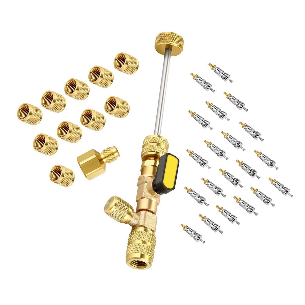Valve Removal and Installation Set Refrigerant Valves Core Replacement Device Easy Repairs Kit for Cooling Systems