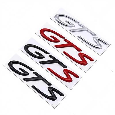 BCK2 3D ABS Metal GTS Car Stickers English Letter Car Rear Emblem Fender Side Rear Tail Trunk Badge Decal Accessories