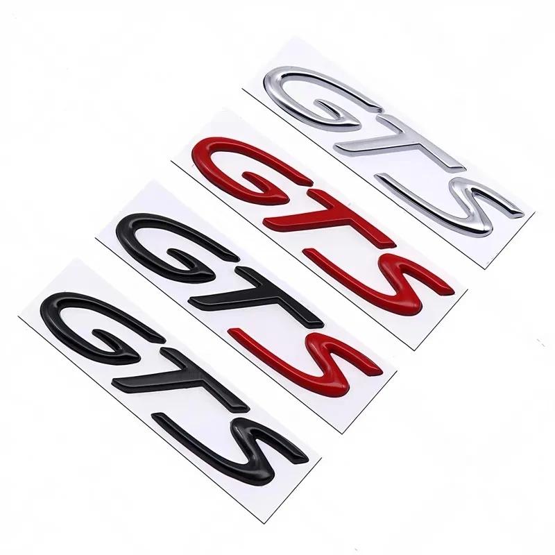 BCK2 3D ABS Metal GTS Car Stickers English Letter Car Rear Emblem Fender Side Rear Tail Trunk Badge Decal Accessories